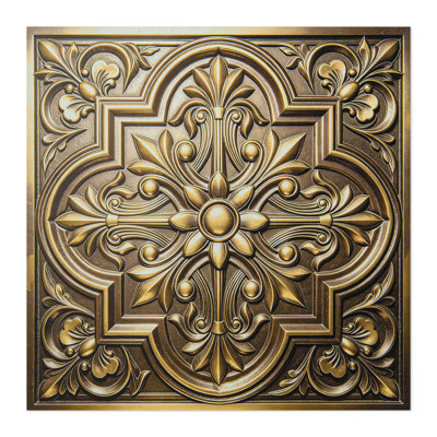 Carreaux de plafond décoratifs 3D en PVC 24 po x 24 po Art3d, imperméables et faciles à bricoler pour le salon, le bureau, paquet de 20, 80 pi Pi.