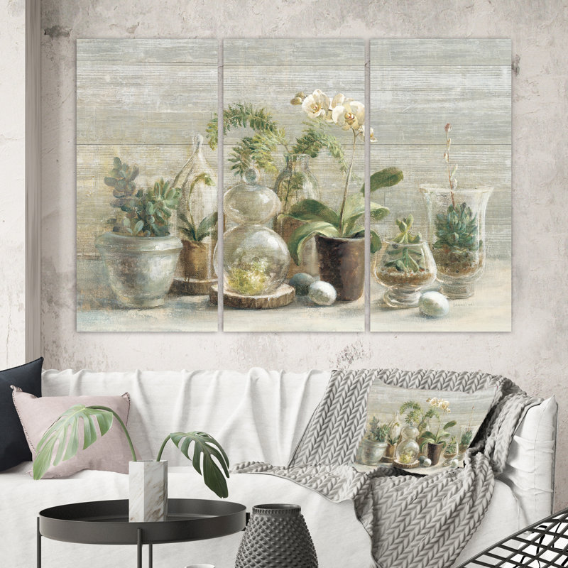 Composition florale d'orchidées florales sur toile - Composition d'orchidées, H 32 po x l 48 po x P 1 po