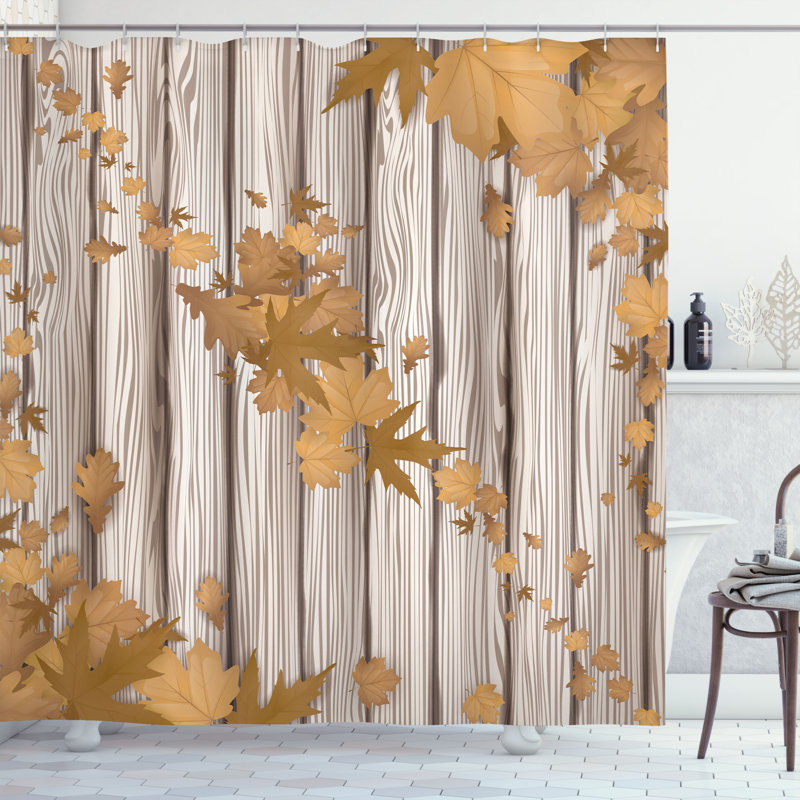 Ensemble de rideau de douche et crochets Autumn, Brun sable, H 69 po x l 75 po