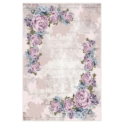 Stylish Hall Carpet (3.3 x 6.6 ft), 100% Polyester, 0.3 in Pile Height | Antibacterial, Non-Slip PVC Felt Dot Underside | Machine Washable, 3D Digital Print, Durable & Easy to Clean | Perfect for Entryway & Living Areas