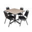 Table de salle de pause carrée Nicklo, 4 chaises empilables-32668438-39181760