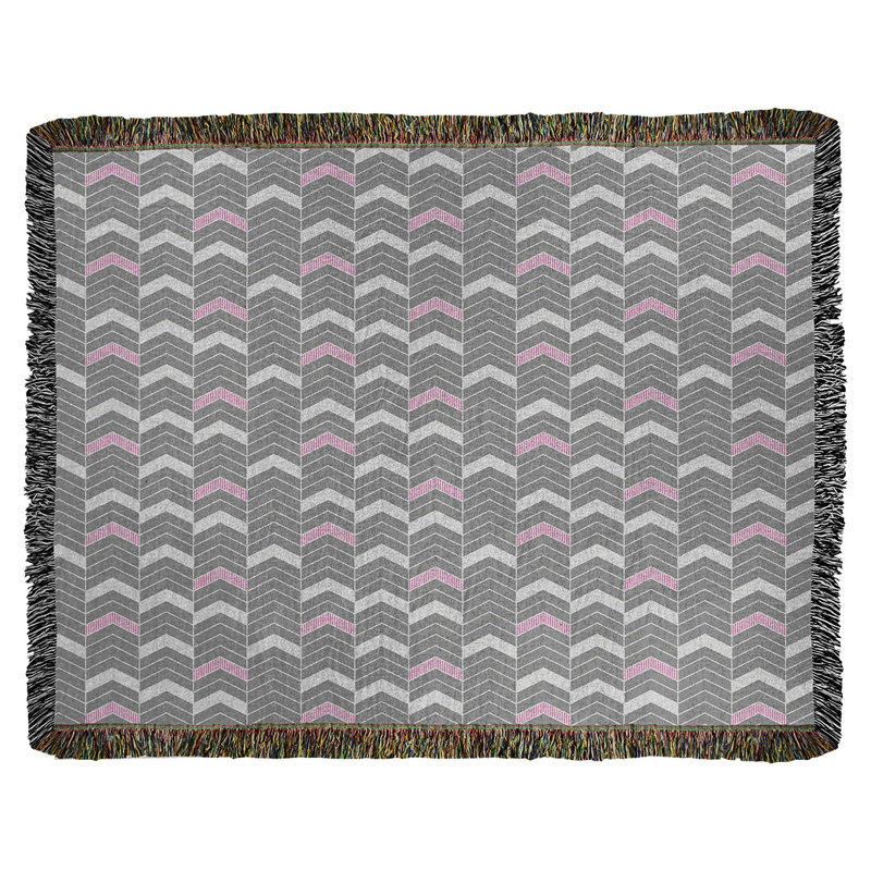 Couverture en coton tissé Rhonda, l 50 po x L 60 po, Rose