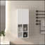 Armoire murale avec lavabo, 1 porte, 5 tablettes, blanc