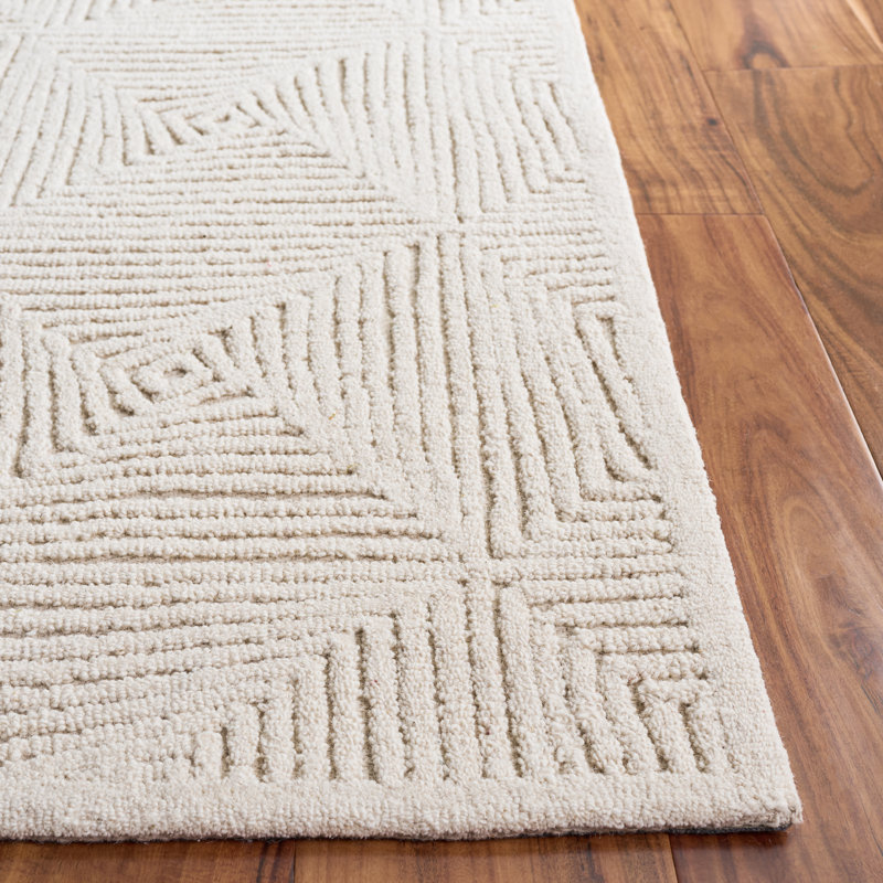 Textural 108 Hand Tufted 80% Wool; 20% Cotton Geometric Shapes Rug, Rectangle 9' x 12'