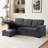 Ebern Designs Sleeper Sofa Couch with Pull Out Bed, Sectional with Storage Convertible Chaise