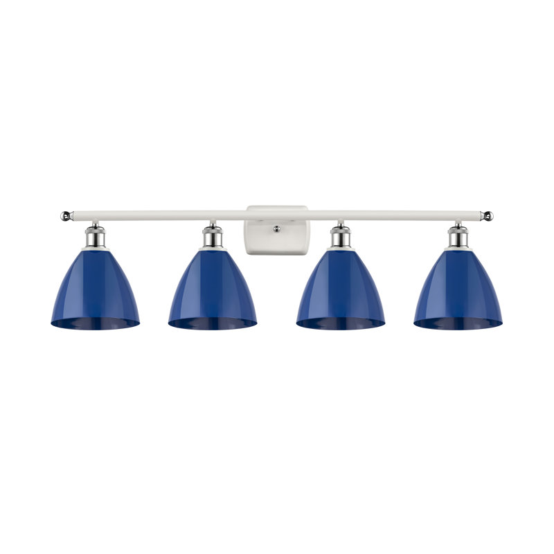 Amylee 4 - Light Dimmable Vanity Light, Blue, White/Polished Chrome