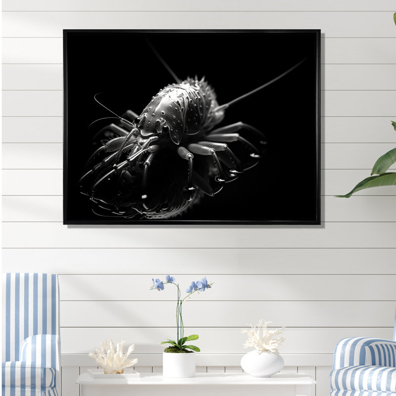 Reproduction d'art sur toile, noir et blanc, H 24 po x l 32 po x P 1 po, Cadre flottant noir