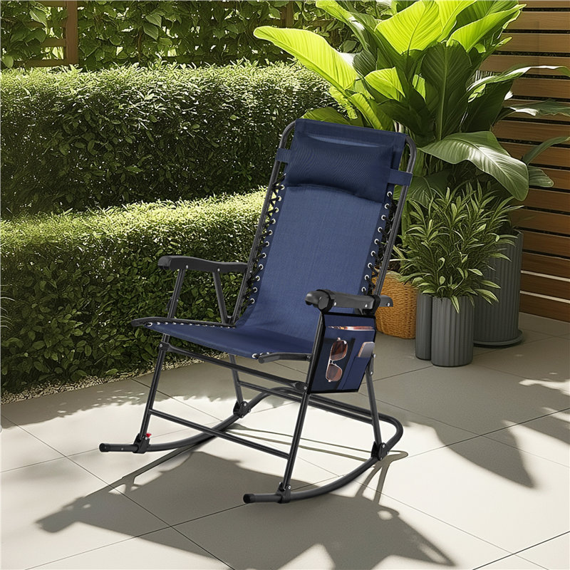 Outdoor Lounge Chair, Navy Blue