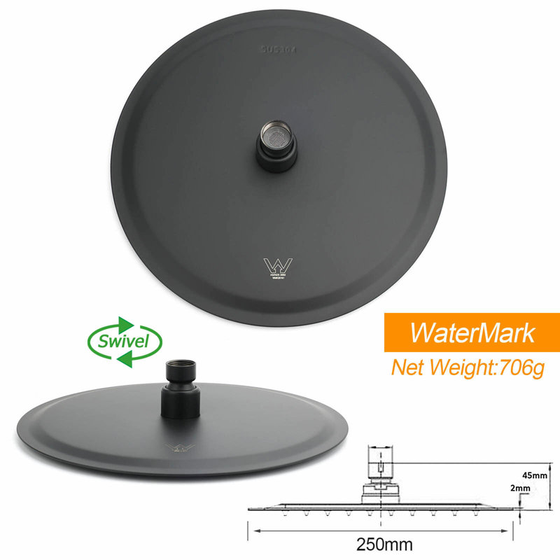 Rain Shower Head, Matte Black