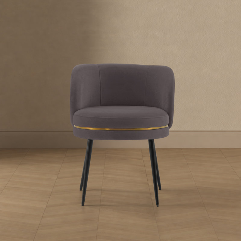 Chaise d'appoint en velours Kaya, Gris
