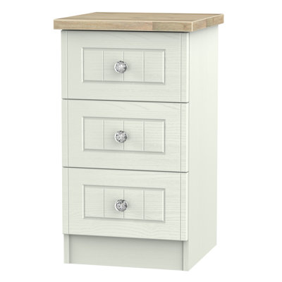 Fully Assembled Zenfield 3 Drawer Bedside Table