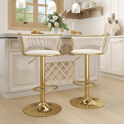 Ensemble de 2 tabourets de bar pivotants en velours noir (ensemble de 2)