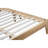 Queen Size Bed, Rubber Wood And Plywood, Fleece Upholstered Headboard, Beech White, Stable Bed Side Rails Design