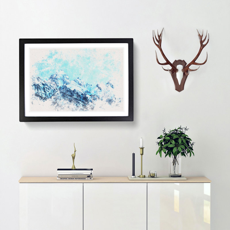 Mountain Blues - Picture Frame Graphic Art Print, 62cm H x 87cm W x 2cm D, Black Framed