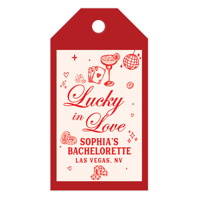 Étiquettes personnalisées Lucky In Love Favour, Oui