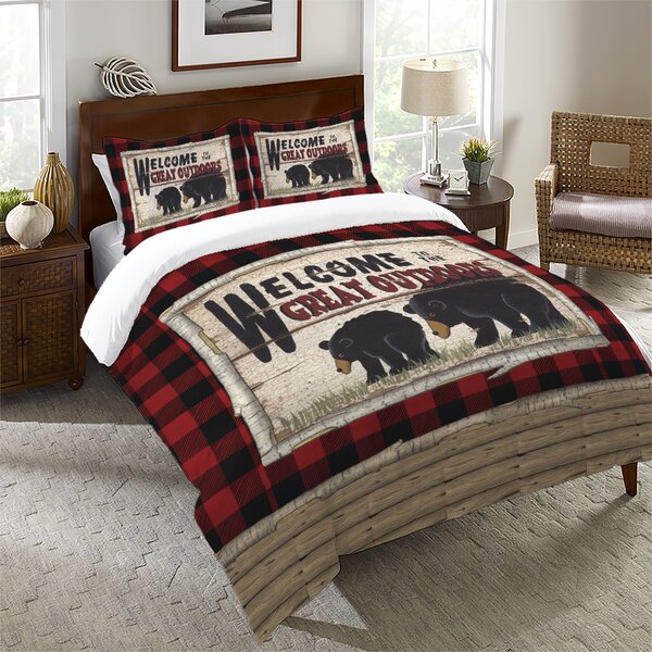 Black Forest Decor Buffalo Plaid Plush Bed Set - King