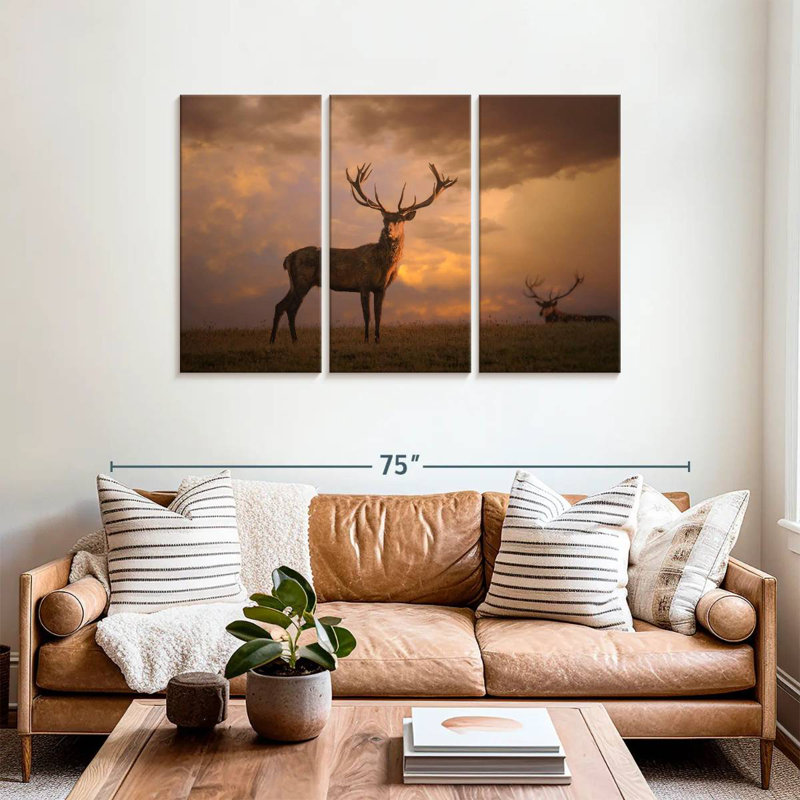 Brampt Sunset Deer, 36" H x 57" W