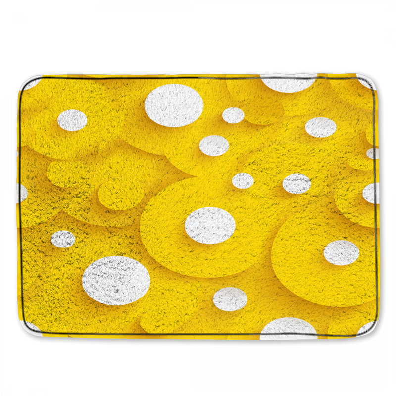 Tapis de bain cercles abstrait moderne pour salle de bain, L 24 po x L 17 po