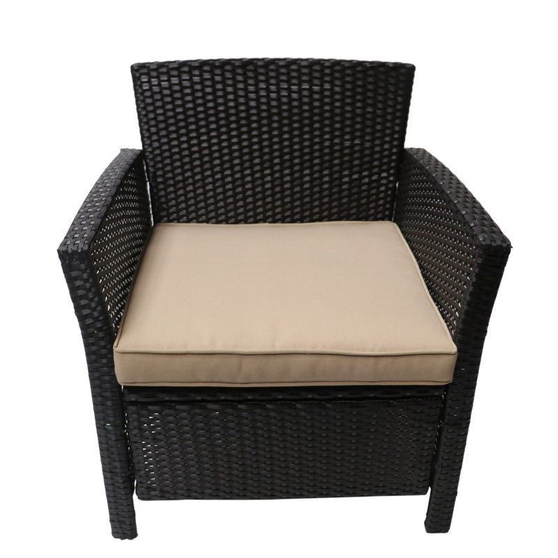 Paire de chaises d'extérieur St - 2 en fer et PE brun + brun clair avec tissu imperméable