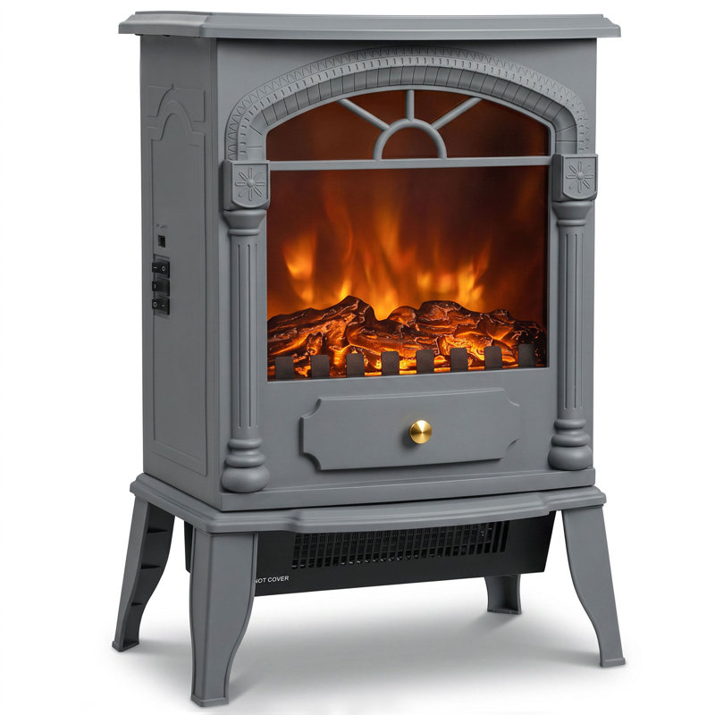 HOMCOM 39 cm W Electric Stove, Grey, Black