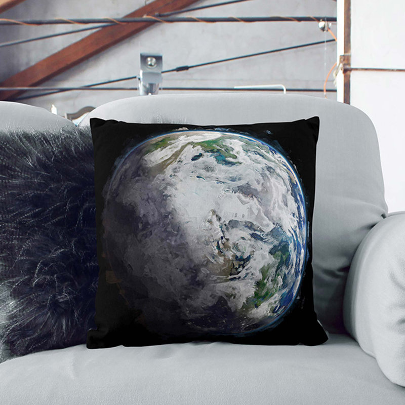 Square Throw Cushion, Black, 40cm H x 40cm W x 15cm D