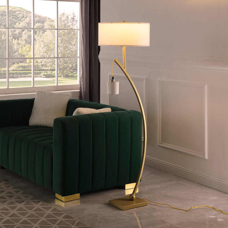 Lampe sur pied en métal 59 po, Doré