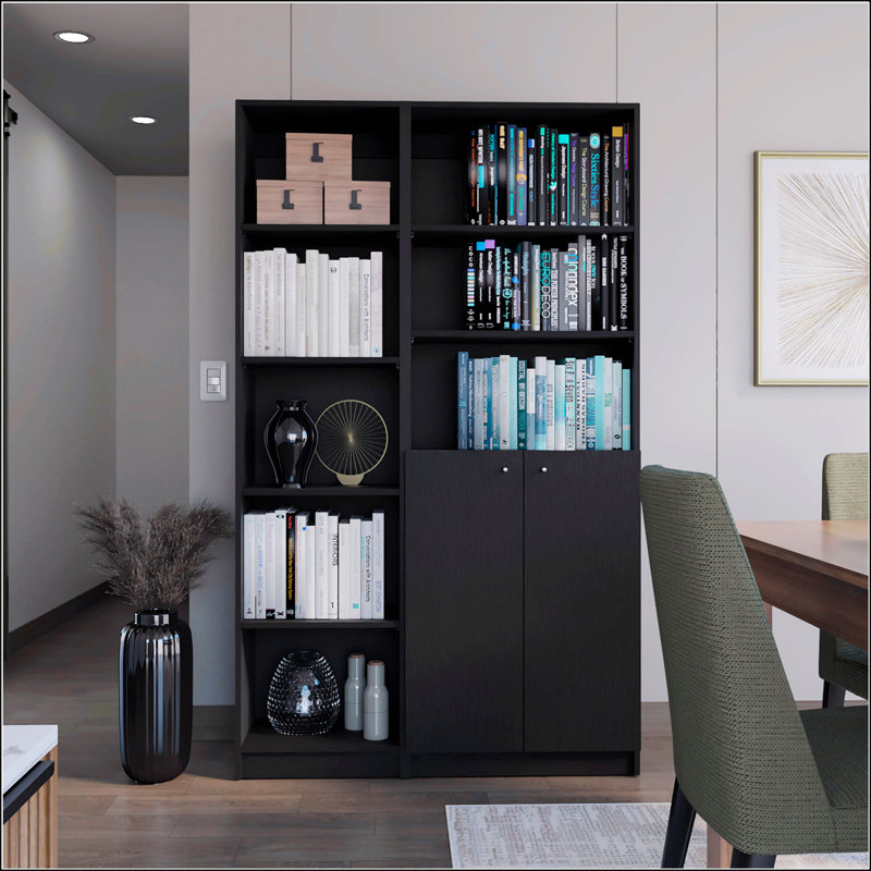 Ensemble de salon noir 2 pièces, (8 tablettes) H 71,1 po x l 42,44 po x P 11,7 po