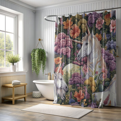 Rideau de douche standard 1 pièce Unicorn Bloom