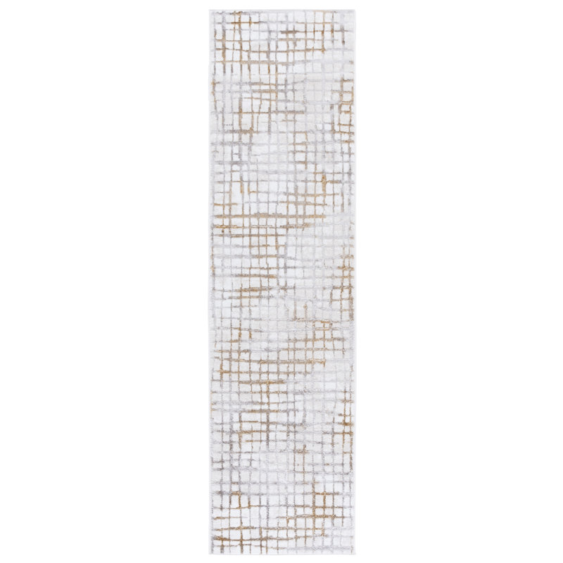 Tapis abstrait Brookham Performance, Tapis de couloir 2 pi 2 po x 8 pi