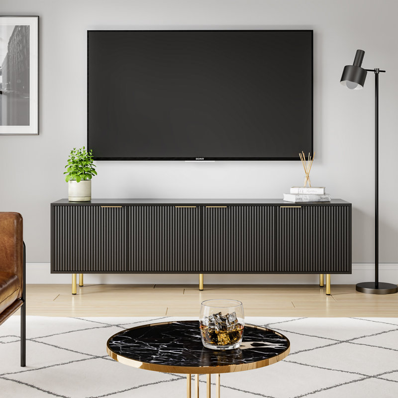 Fluted Tv Stand for TVs up to 75", Black