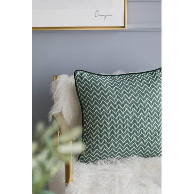 Housse de coussin texturée à chevrons, Vert