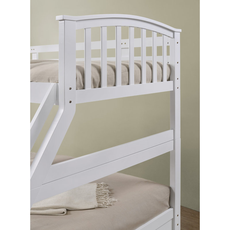 2 Drawer Triple Sleeper Bunk Bunk Bed, White (Bed Frame)
