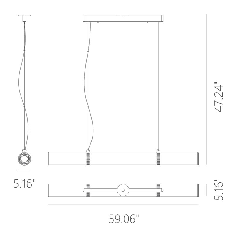 Luminaire suspendu cylindrique à 1 lumière DEL