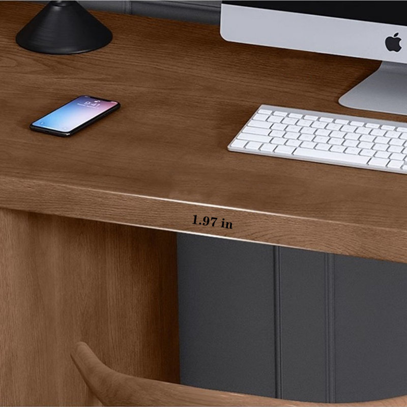 Bureau de direction en bois, H 29,53 po x l 70,87 po x P 23,62 po
