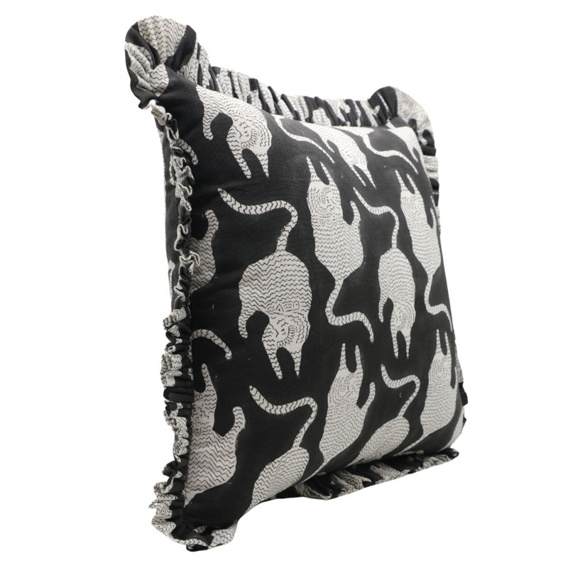 Housse de coussin en coton Floral, Carré, H 16 po x l 16 po