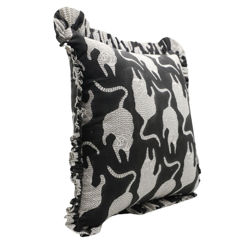 Housse de coussin en coton Floral, H 24 po x l 24 po, Carré