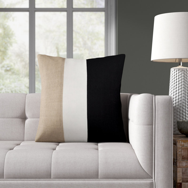 Hegg Striped Linen Reversible Throw Pillow, 20" H x 20" W, No Fill