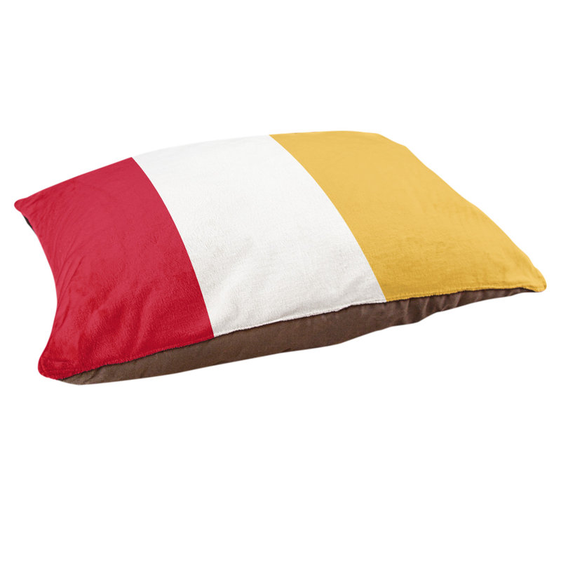 Oreiller Syracuse, Moyen (l 28 po x P 18 po x H 6 po), Rouge / Blanc / Jaune