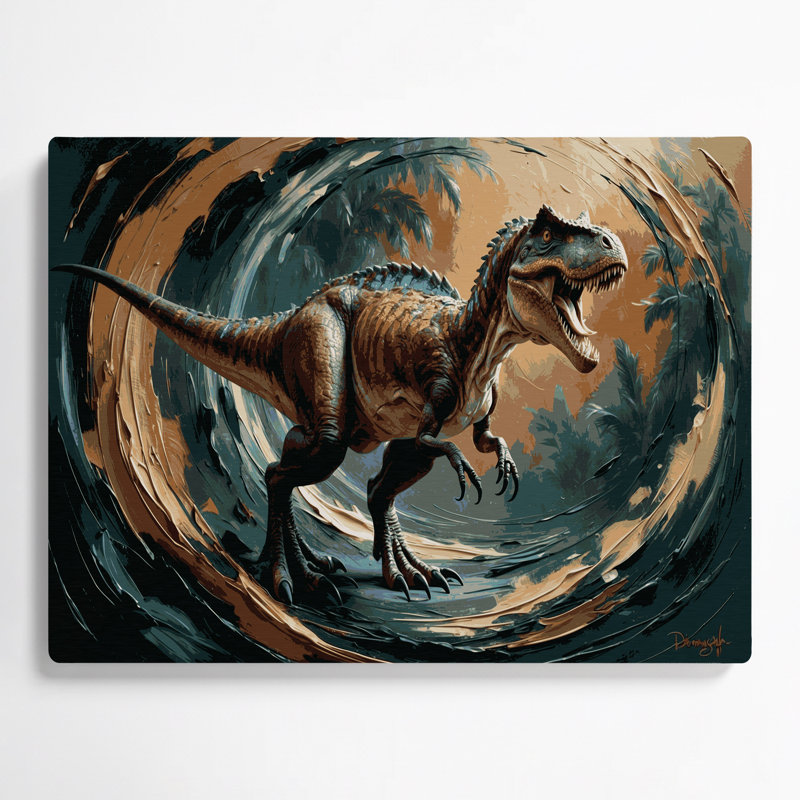 «Dinosaur Deinonychus», art mural en métal noir, H 11 po x l 14 po