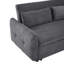 Lit convertible gris foncé avec 3 angles réglables, 56,55 po, dossier à 2 places en port, ports-65319602