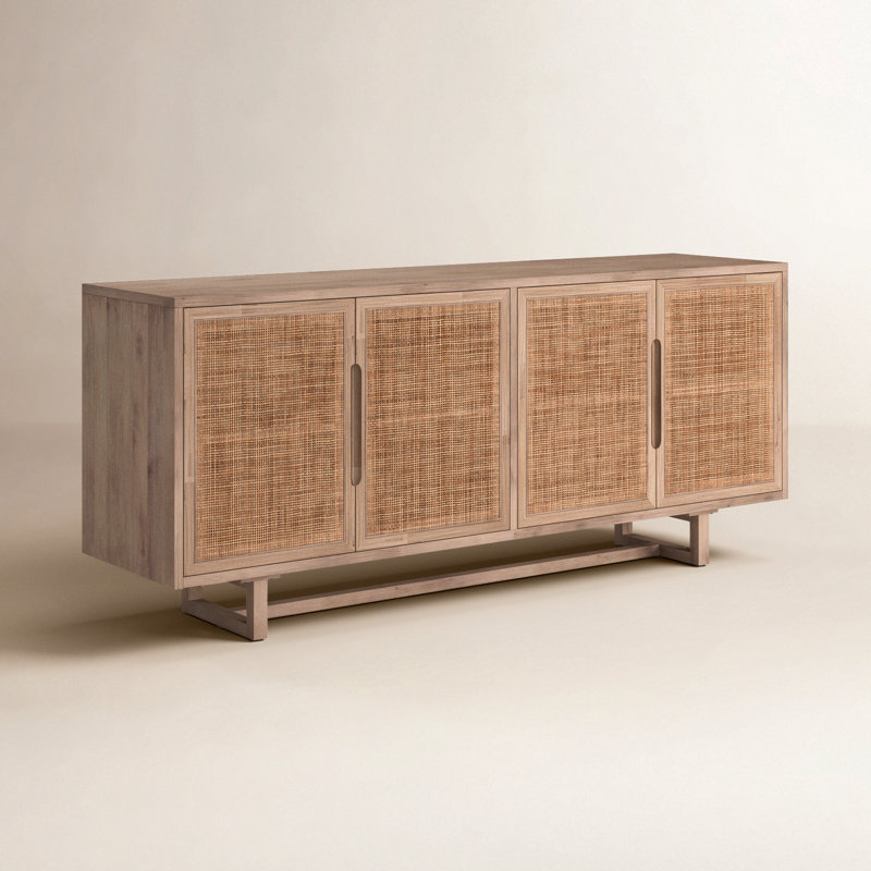 Clarita 72'' W Solid Wood Sideboard, White Wash