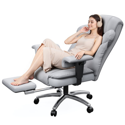 Office Chair With High Back, Foot Rest & Arms, Wide Gaming Chair With Lumbar Support For Office by Red Barrel Studio