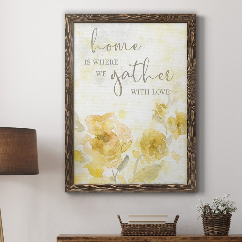 «Gather with Love», art textuel sur toile, Noyer, H 24 po x l 18 po x P 1,5 po