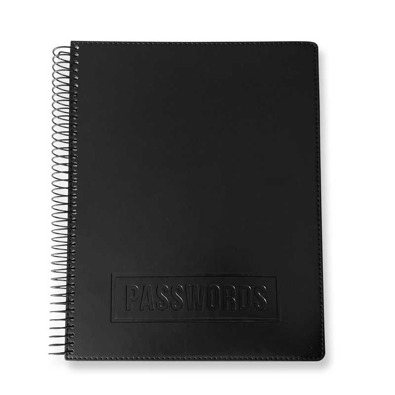 Large Password Keeper Notebook, Executive Black