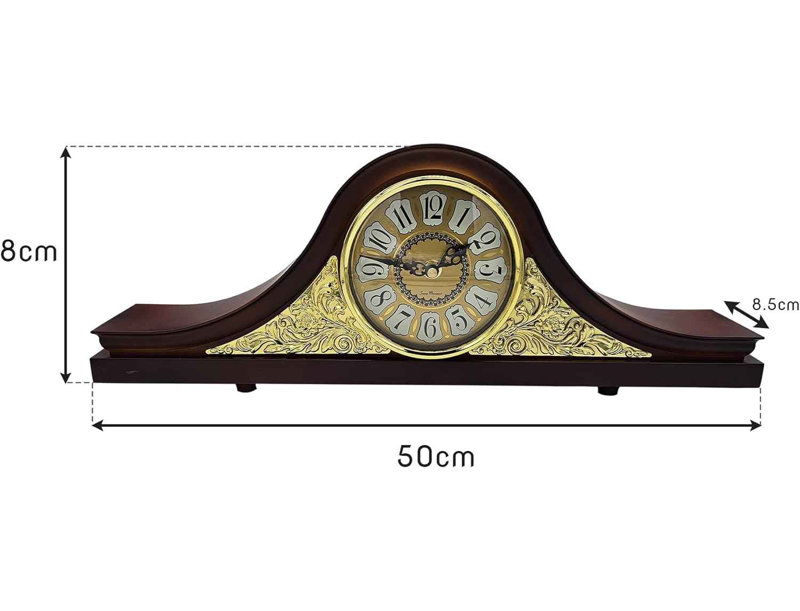 Analog Electric Tabletop Clock Brown Wood