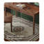 Bureau traditionnel en bois avec 2 tiroirs et tablette surélevée-1192430714