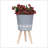 S/2 10/12" DIAMOND PLANTER W/ WOOD LEGS, GRAY (KD)