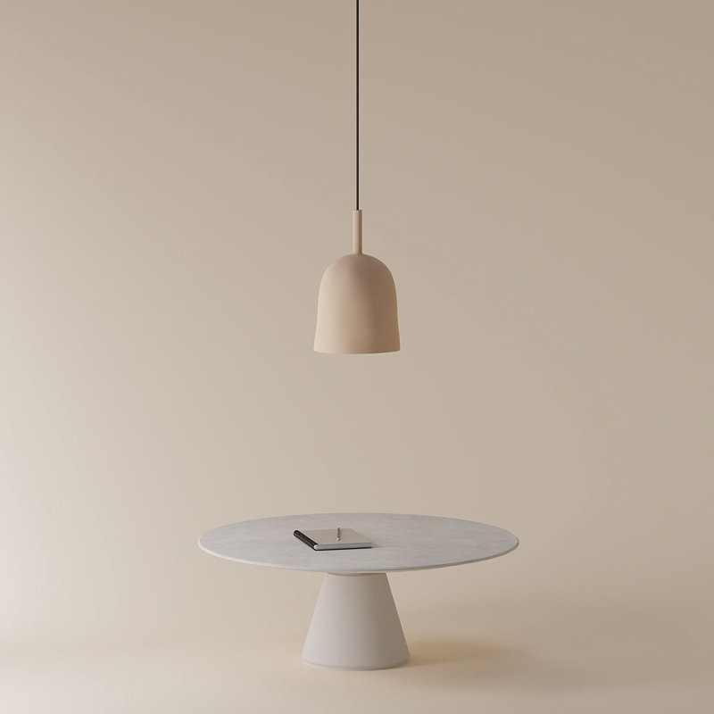 Vessel Pendant Light, Peach, 18.5'' H x 9'' W x 9'' D, Black