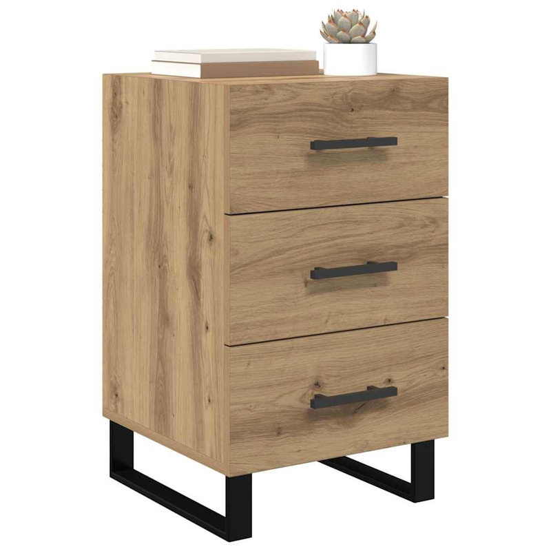 40cm W Manufactured Wood Bedside Table, Artisan Oak
