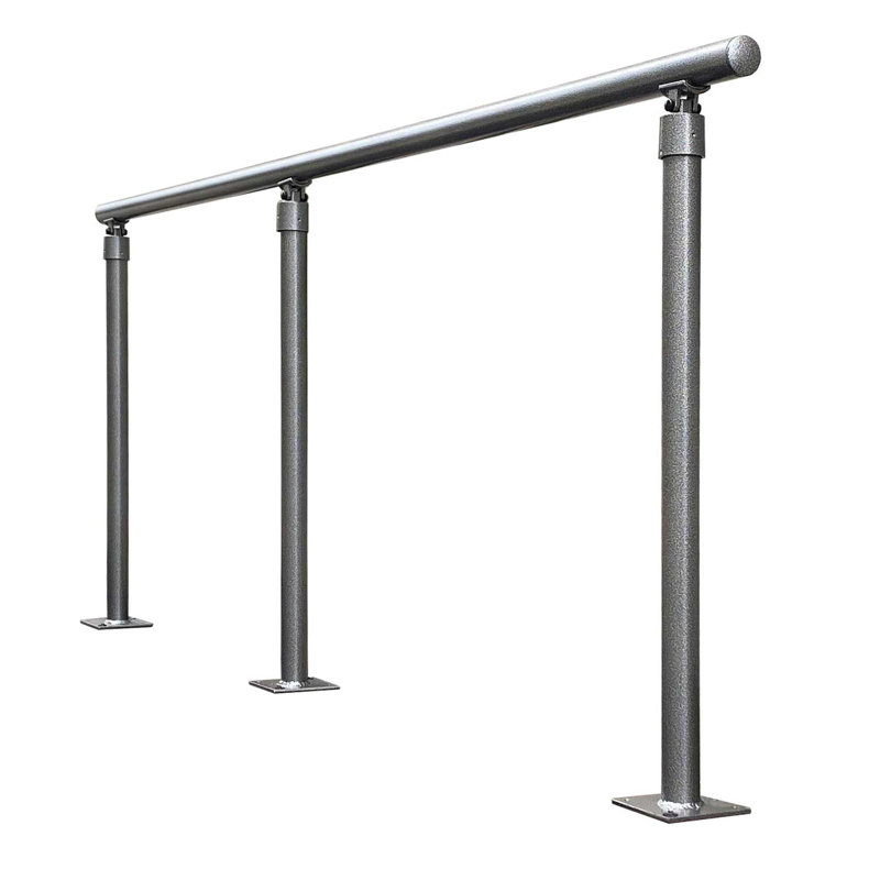 Main courante en aluminium H 38 po x l 96 po x P 1,9 po, Veiné argent